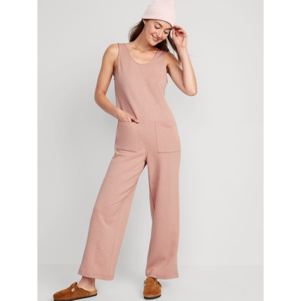 Old Navy Sleeveless Loose Marled Fleece Lounge Jumpsuit Size Medium